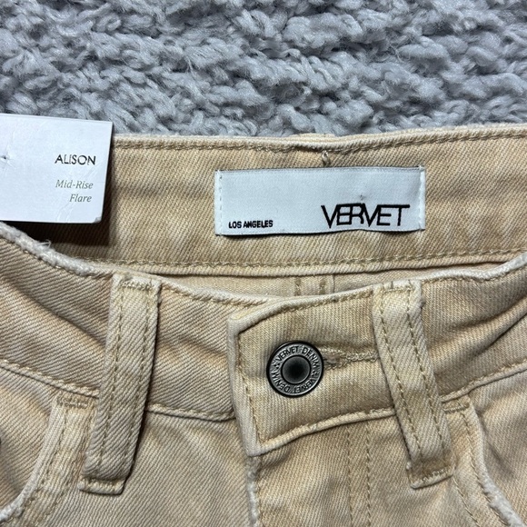 Vervet Jeans Womens 24 Alison Mid Rise Flare Bell Bottoms Stretch Denim BOHO - Picture 2 of 7